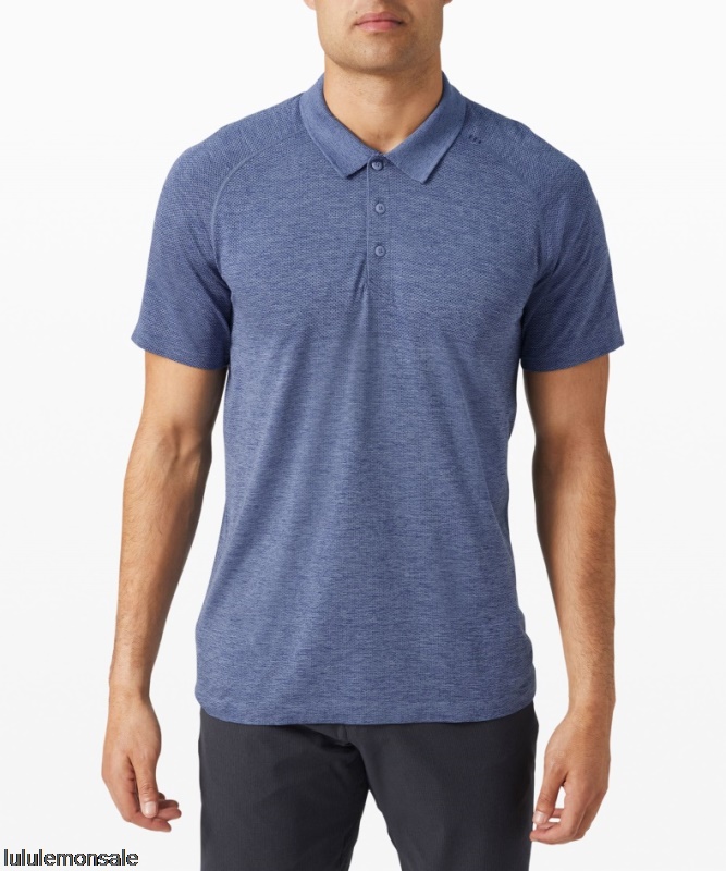 Lululemon Verkauf DELULU736 | Lululemon Deutschland Midnight Shadow Metal Vent Tech Poloshirt 20